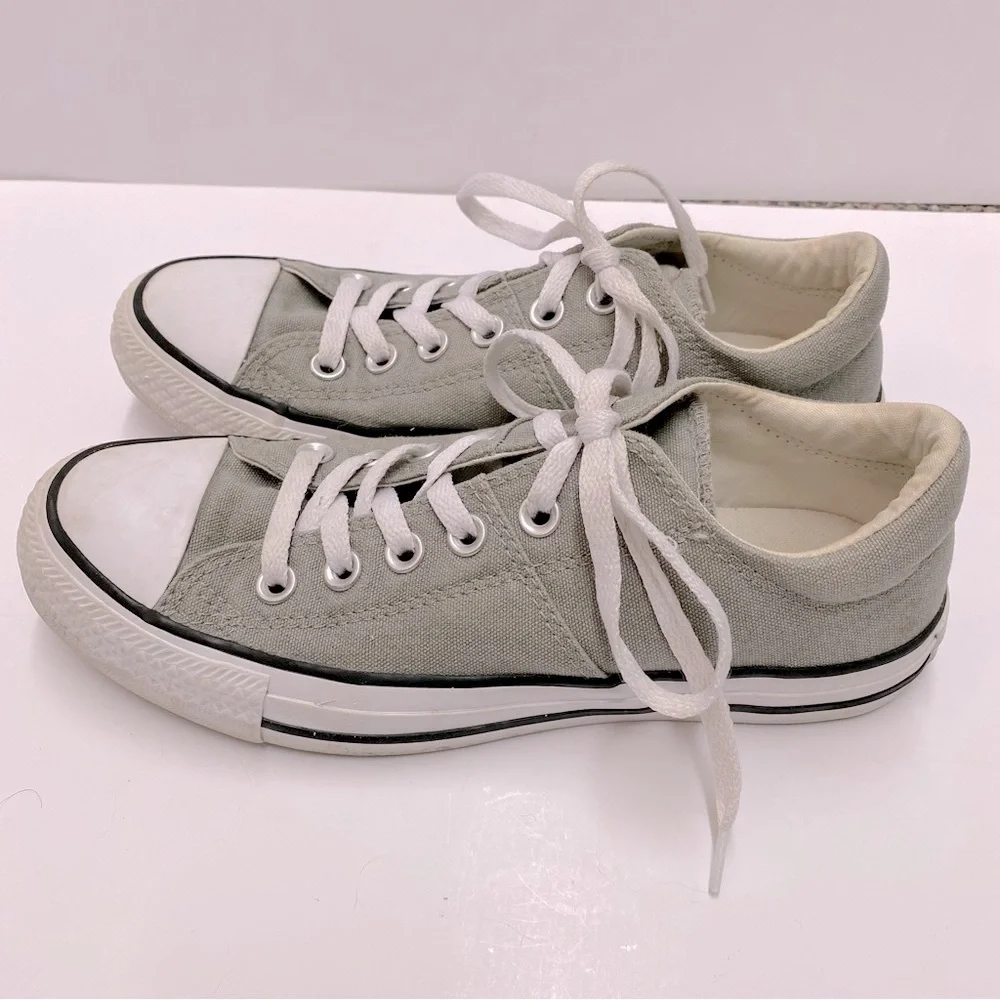 Converse All Star Canvas Gray Low Top Sneaker Tennis Shoes Women's Sz 7 - Picture 3 of 6